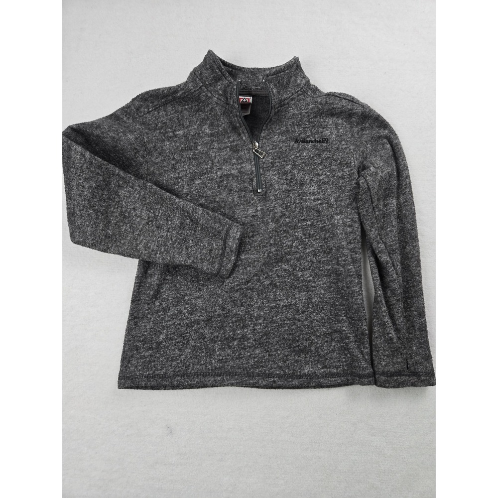 Avalanche Kids Fleece Quarter Zip Pullover Sweater Gray Size‎ M 10/12 Thumbhole